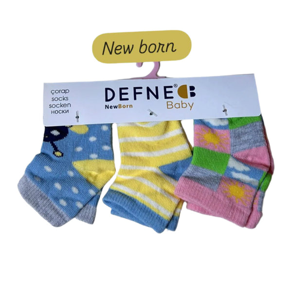 Newborn Girl Socks - Pack of 3 - Fun