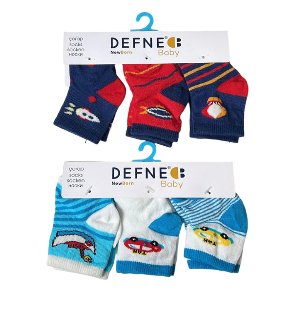 Newborn Boys Socks -  Pack of 3 - Daily