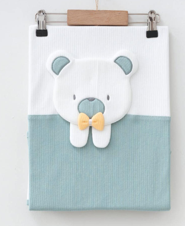 Baby Cotton Towel - Green Bear - 80x80 cm