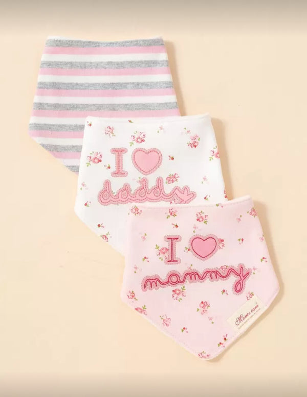 3pcs bandana bib set