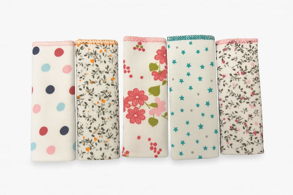 Baby Cotton burping towels - Floral - 5 pcs