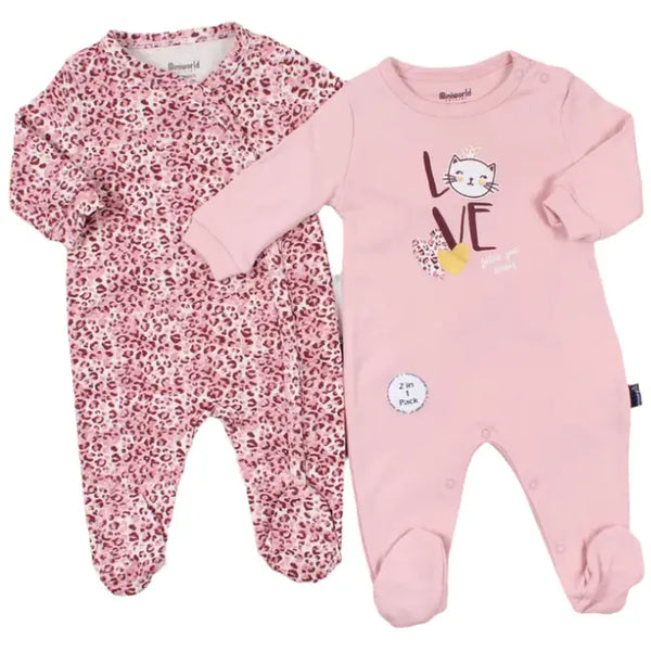 Baby Girl Jumpsuit - Love - Pack of 2