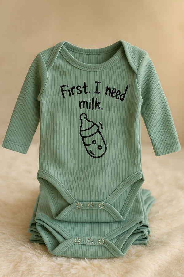 Cotton long sleeve underwear - Milk