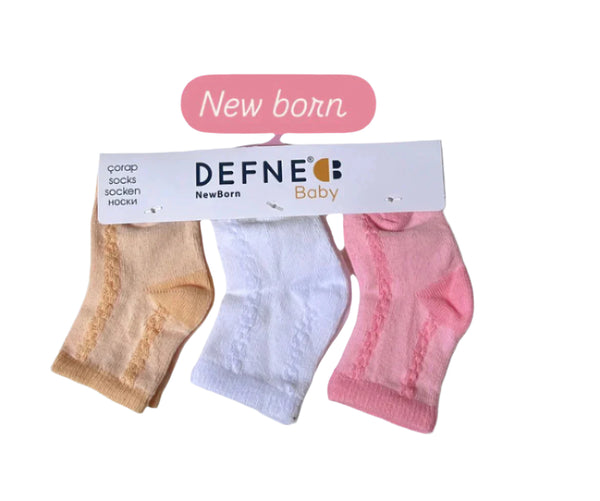 Newborn Girl Socks - Pack of 3 - Pastel